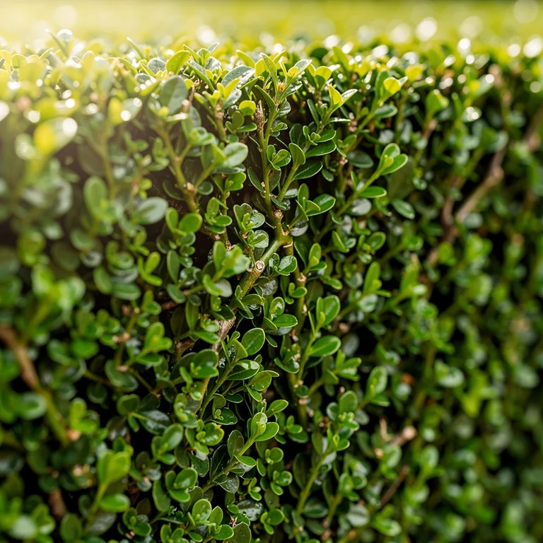 Détail d'une haie taillée
