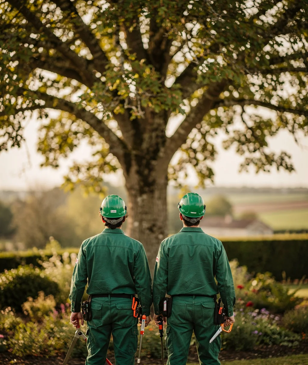 Portrait de l'équipe D'Arbre en Herbe, père et fils élagueurs